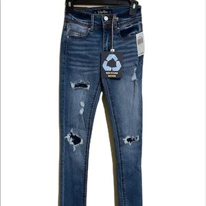 Indigo Rein Mid Rise Ankle Distressed Jeans Size 0